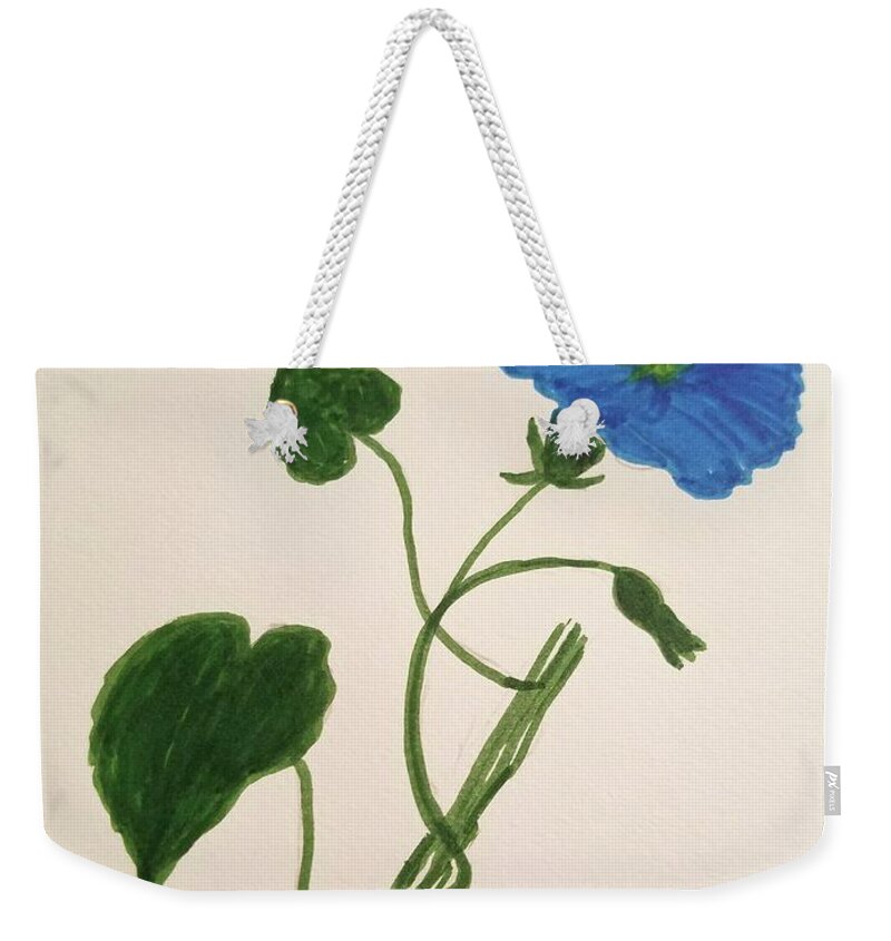 Wanting To Spend Time With Someone Who Is Soothing And Peaceful Weekender Tote Bag featuring the painting Petunia #1 by Margaret Welsh Willowsilk
