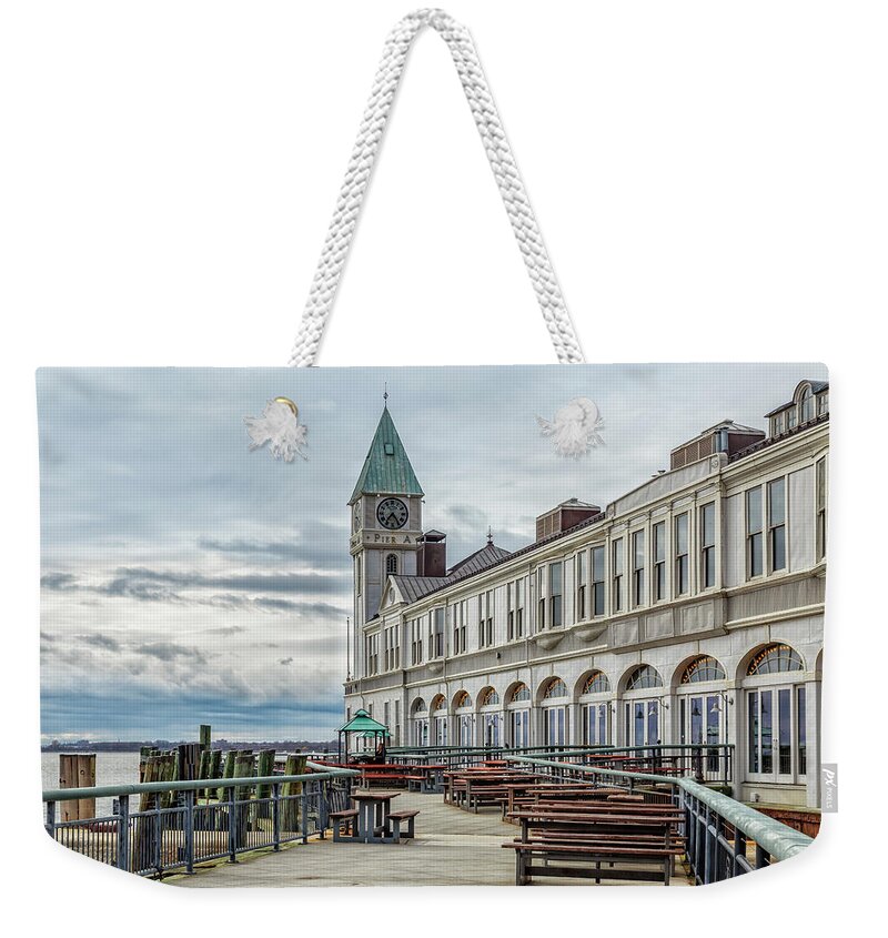 Pier A Harbor House Weekender Tote Bag featuring the photograph Pier A Harbor House by Cate Franklyn