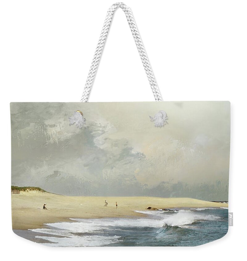 Ocean Weekender Tote Bag featuring the photograph Plum Island Sky by Karen Lynch