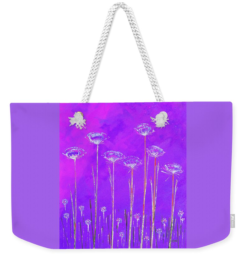 Flowers Weekender Tote Bag featuring the painting Purple Wildflowers by Corinne Carroll
