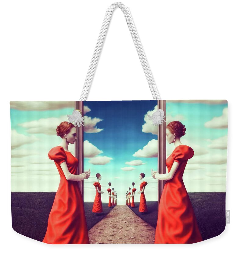 Woman Weekender Tote Bag featuring the digital art Recursive Self 02 #1 by Matthias Hauser