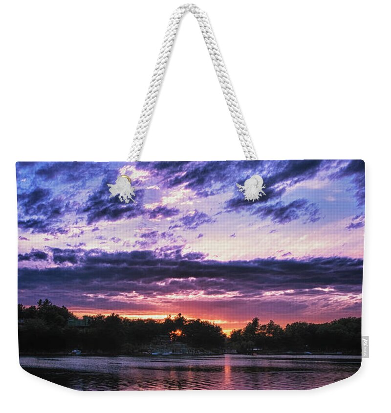Singleton Photography Weekender Tote Bag featuring the photograph River Sunset #1 by Tom Singleton