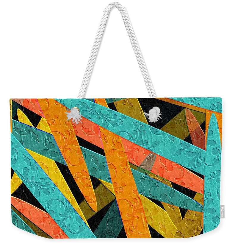 Colorful Weekender Tote Bag featuring the digital art Rooted #1 by Bonnie Bruno