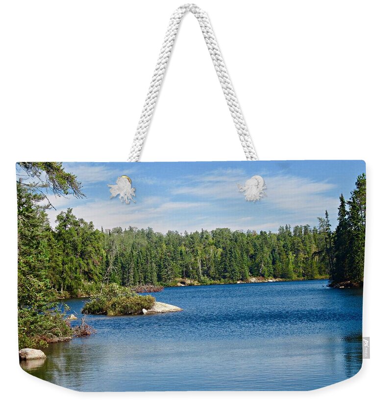 River Weekender Tote Bag featuring the photograph Rushing River #1 by Stephanie Moore