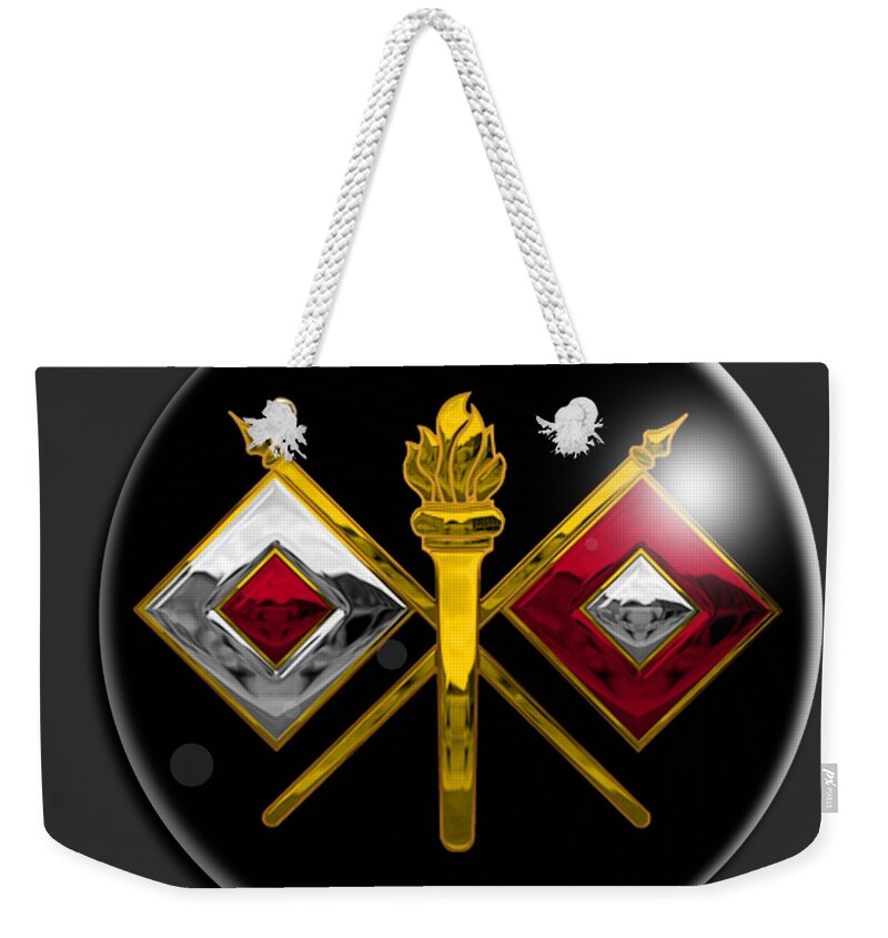 Signal Weekender Tote Bag featuring the digital art Signal Corps #1 by Bill Richards