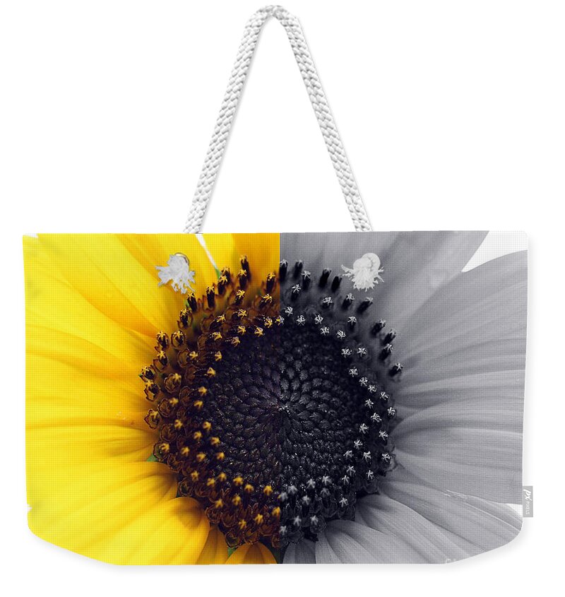 Sunflower Equinox Weekender Tote Bag featuring the photograph Sunflower Equinox #1 by Natalie Dowty