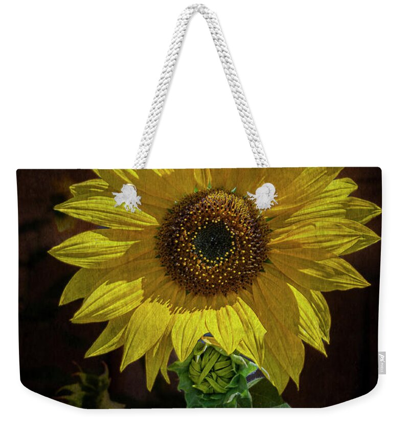 © 2013 Lou Novick Weekender Tote Bag featuring the photograph Sunflower #1 by Lou Novick