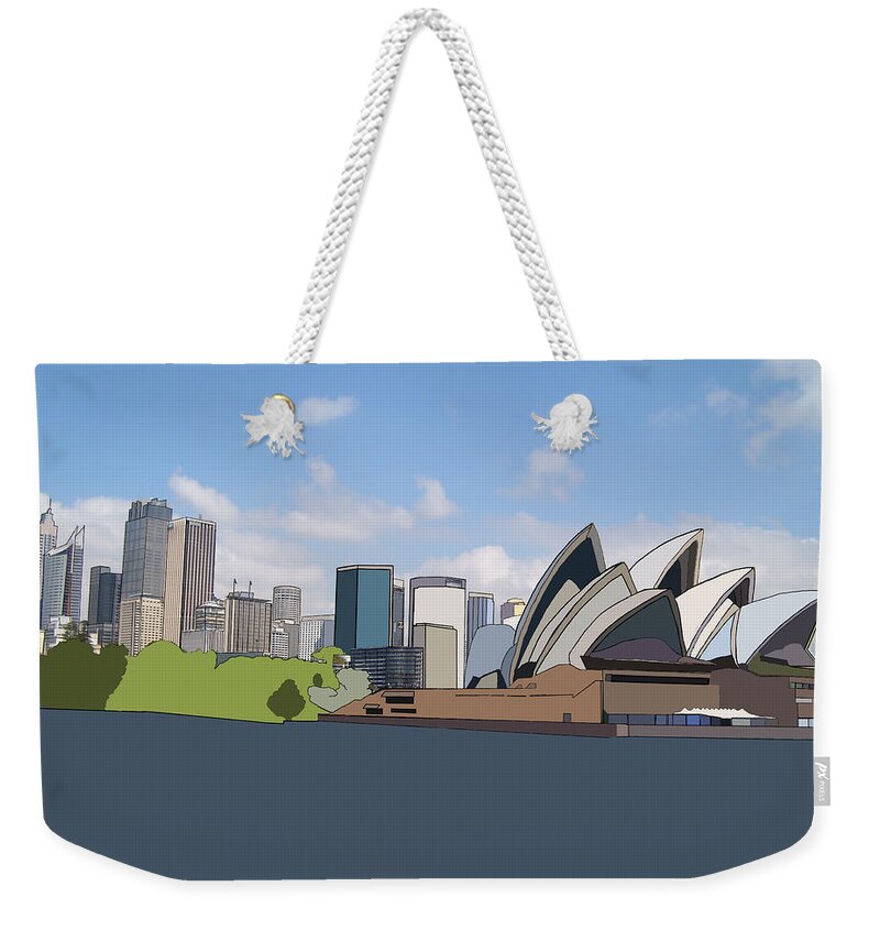 Sydney Weekender Tote Bag featuring the digital art Sydney Opera House by John Mckenzie