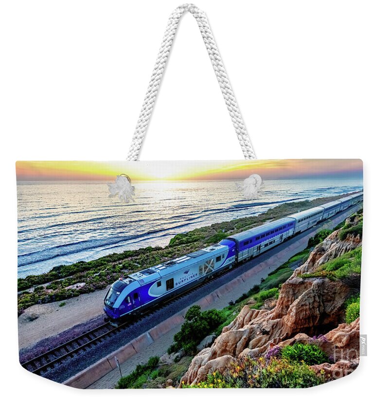 Amtrak Weekender Tote Bag featuring the photograph The Amtrak 584 to San Diego by David Levin