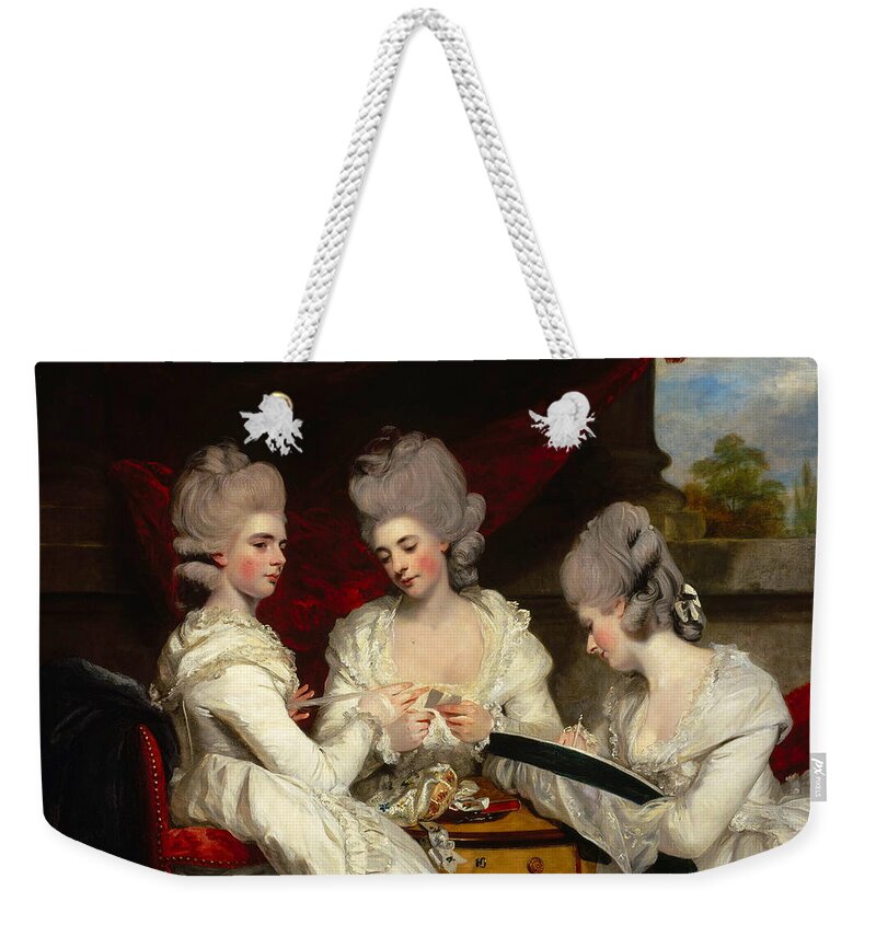 Sir Joshua Reynolds Weekender Tote Bag featuring the painting The Ladies Waldegrave by Sir Joshua Reynolds