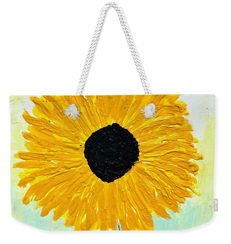 Sunflower Weekender Tote Bag featuring the painting The Sunflower #1 by Medge Jaspan