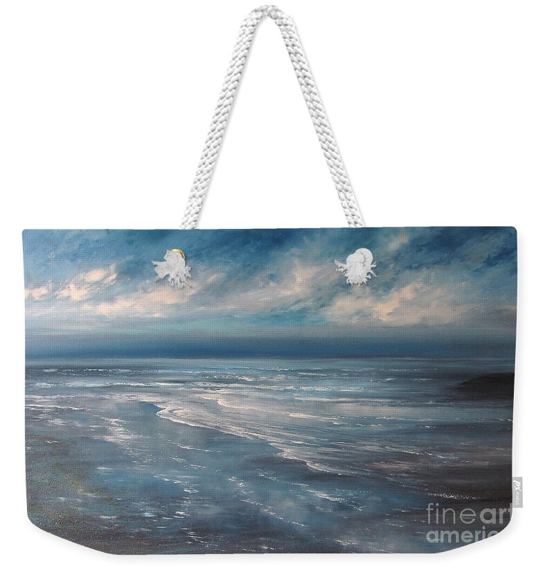 Ocean Weekender Tote Bag featuring the painting Time and Space #1 by Valerie Travers