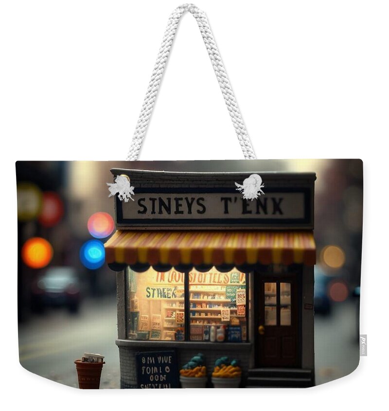  Weekender Tote Bag featuring the mixed media Tiny City by Jay Schankman