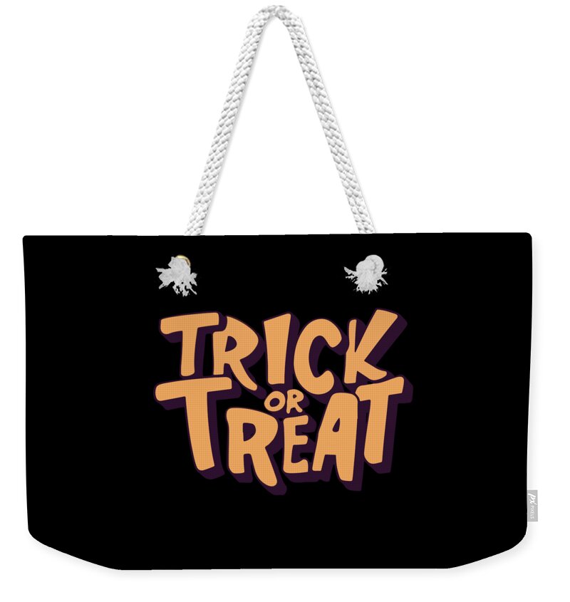 Halloween Weekender Tote Bag featuring the digital art Trick or Treat Halloween #1 by Flippin Sweet Gear