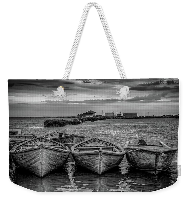 Boats Weekender Tote Bag featuring the photograph Trio #2 by Anna Rumiantseva