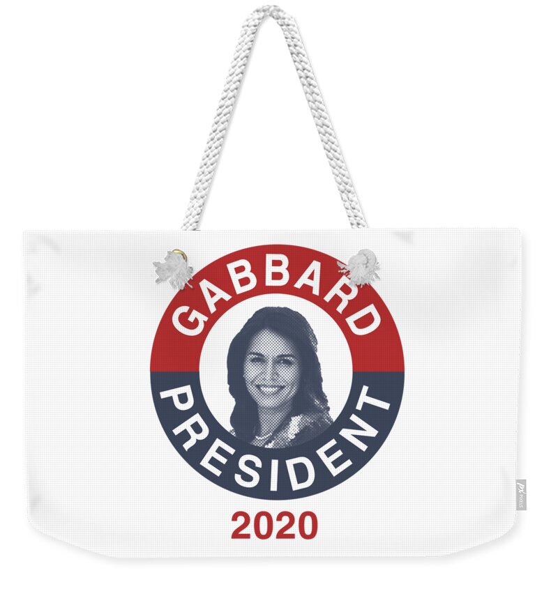 Election Weekender Tote Bag featuring the digital art Tulsi Gabbard for President 2020 #1 by Flippin Sweet Gear