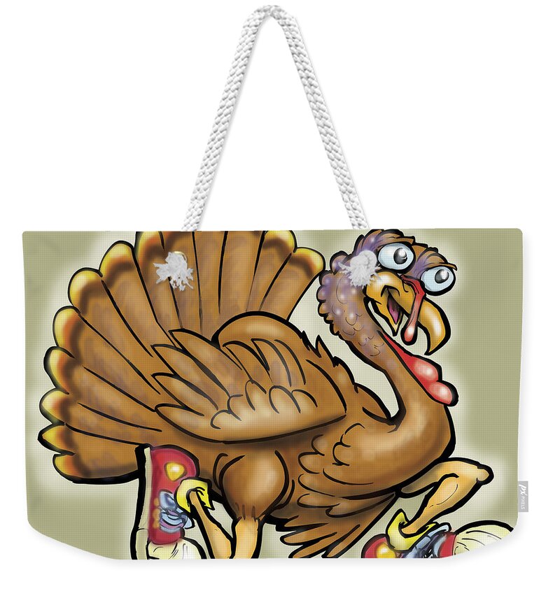 Thanksgiving Weekender Tote Bag featuring the digital art Turkey by Kevin Middleton