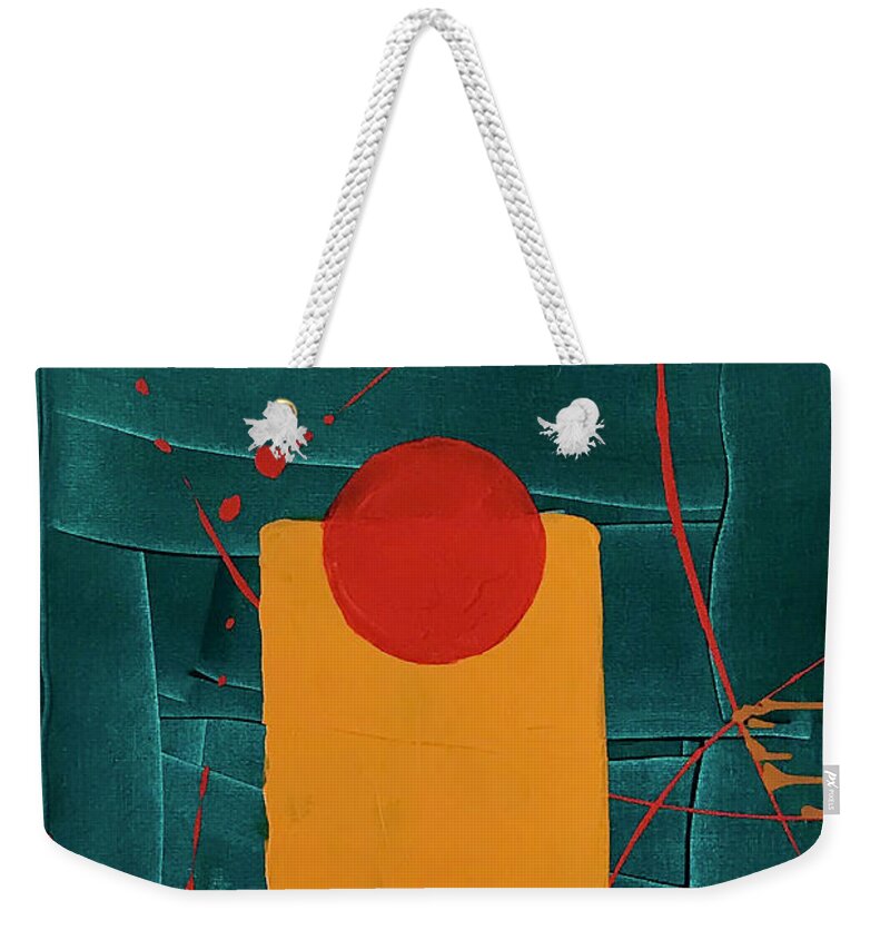 Acrylic Weekender Tote Bag featuring the painting Unity by Laura Jaffe