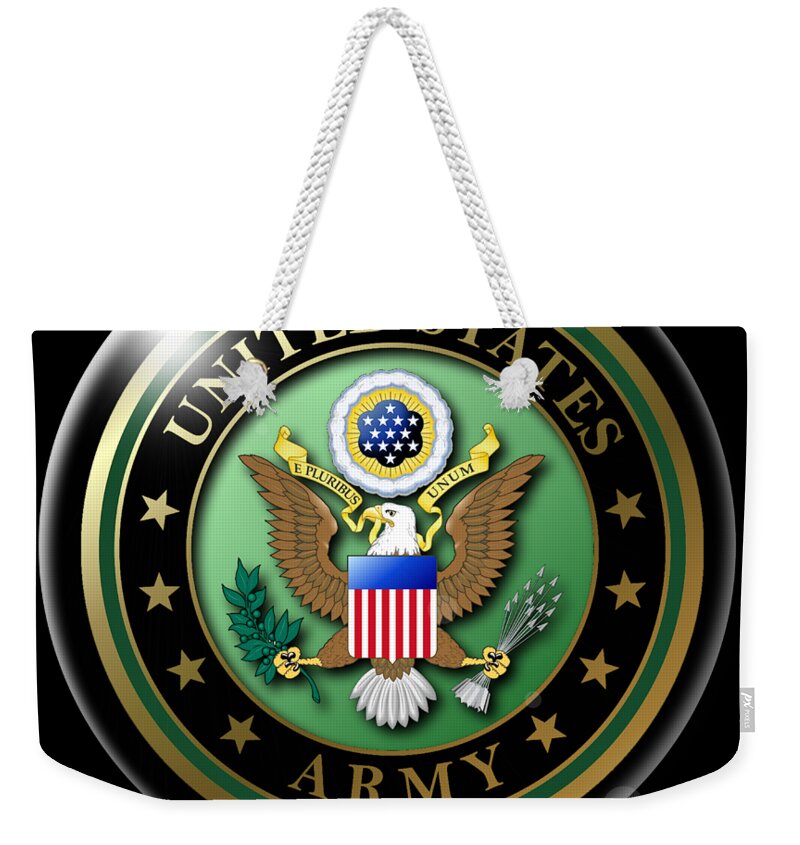 Us Weekender Tote Bag featuring the digital art US Army #1 by Bill Richards