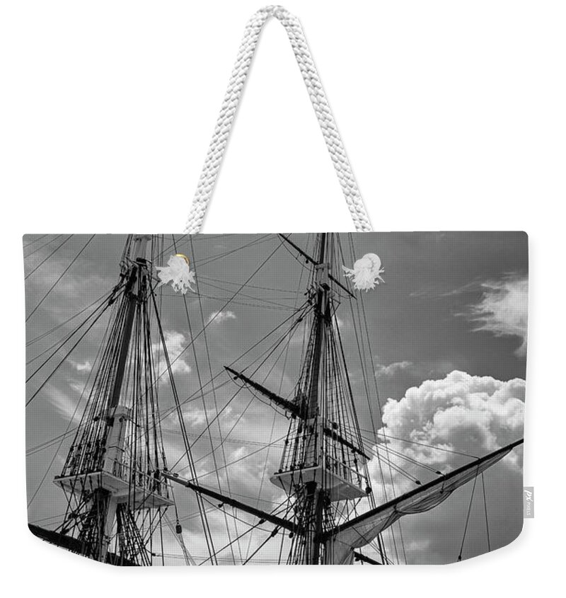 Charlestown Harbour Weekender Tote Bag featuring the photograph USS Constitution Masts 2 by Bob Phillips