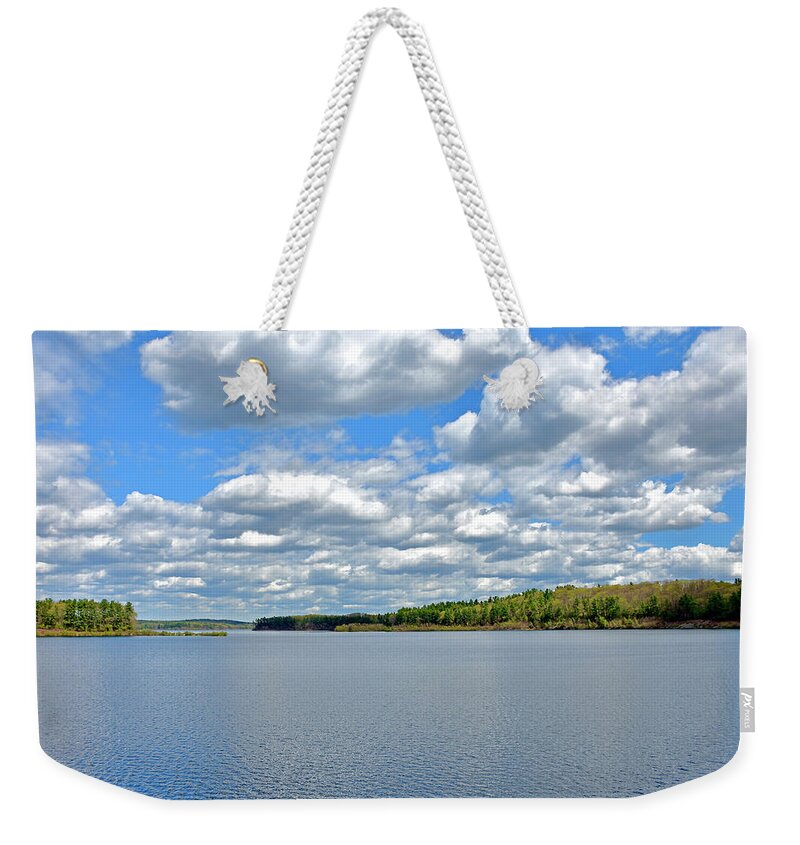 Wachusett Weekender Tote Bag featuring the photograph Wachusett Reservoir #1 by Monika Salvan
