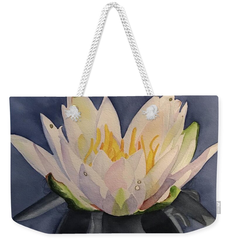 Water Lily Weekender Tote Bag featuring the painting Water Lily #1 by Beth Fontenot