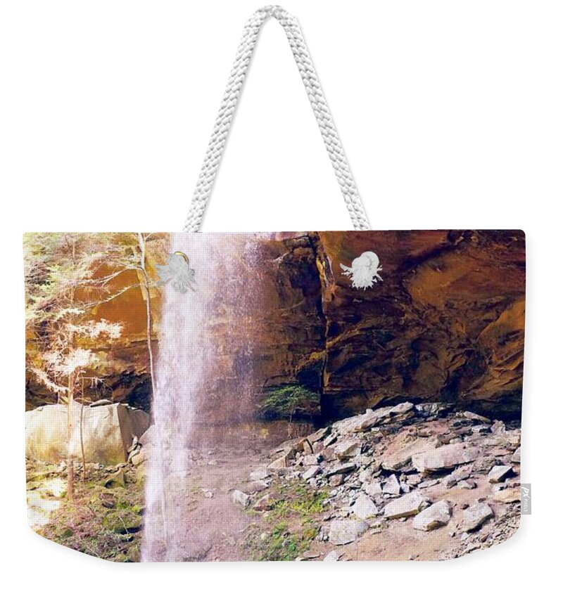 Falls Weekender Tote Bag featuring the photograph Yahoo Falls in Spring #1 by Stacie Siemsen