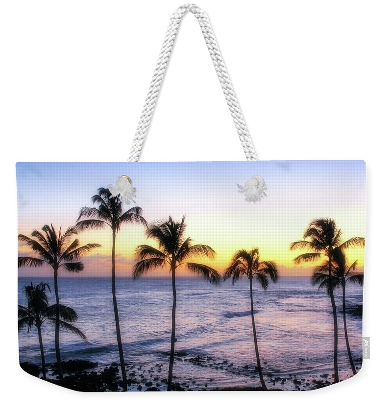 Hawaii Weekender Tote Bag featuring the photograph Poipu Palms by Robert Carter
