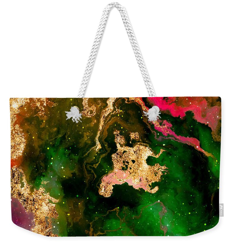 Holyrockarts Weekender Tote Bag featuring the digital art 100 Starry Nebulas in Space Abstract Digital Painting 001 by Holy Rock Design