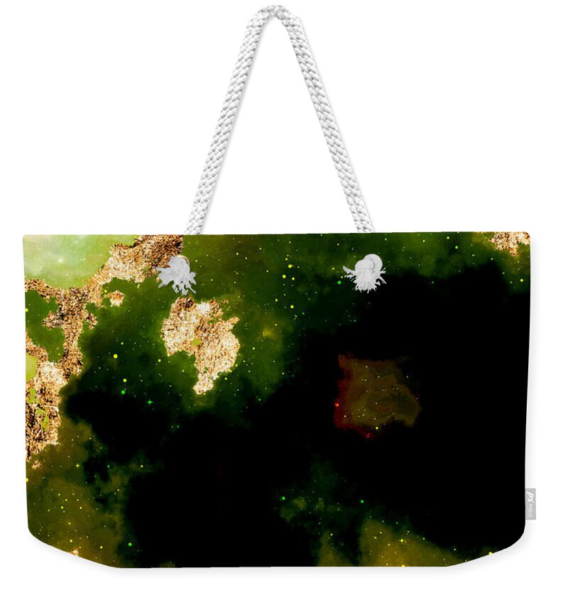 Holyrockarts Weekender Tote Bag featuring the mixed media 100 Starry Nebulas in Space Abstract Digital Painting 013 by Holy Rock Design