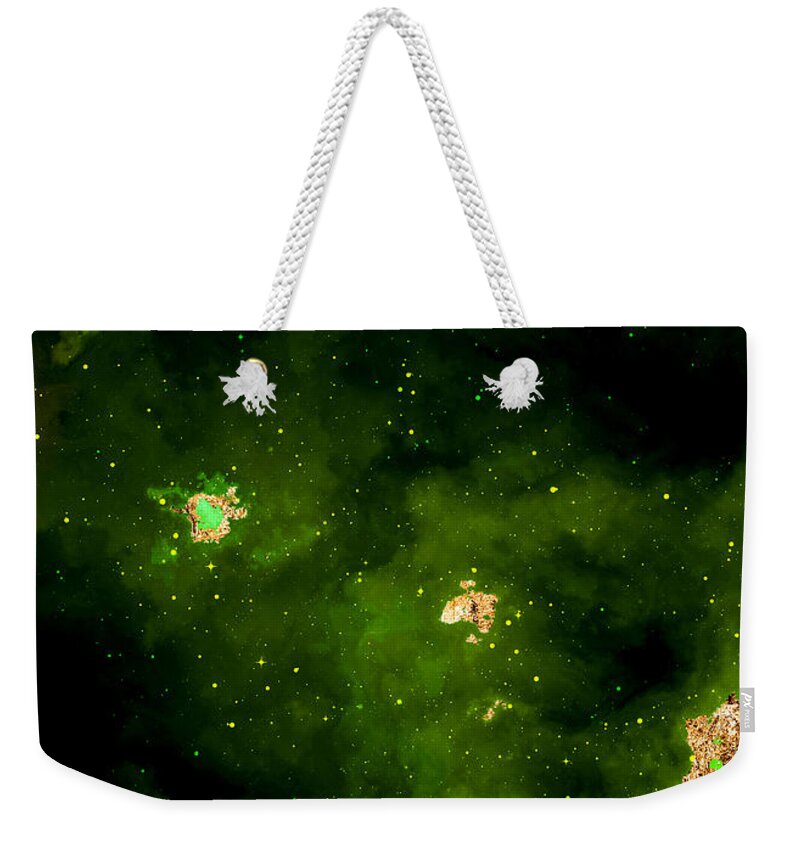 Holyrockarts Weekender Tote Bag featuring the mixed media 100 Starry Nebulas in Space Abstract Digital Painting 028 by Holy Rock Design