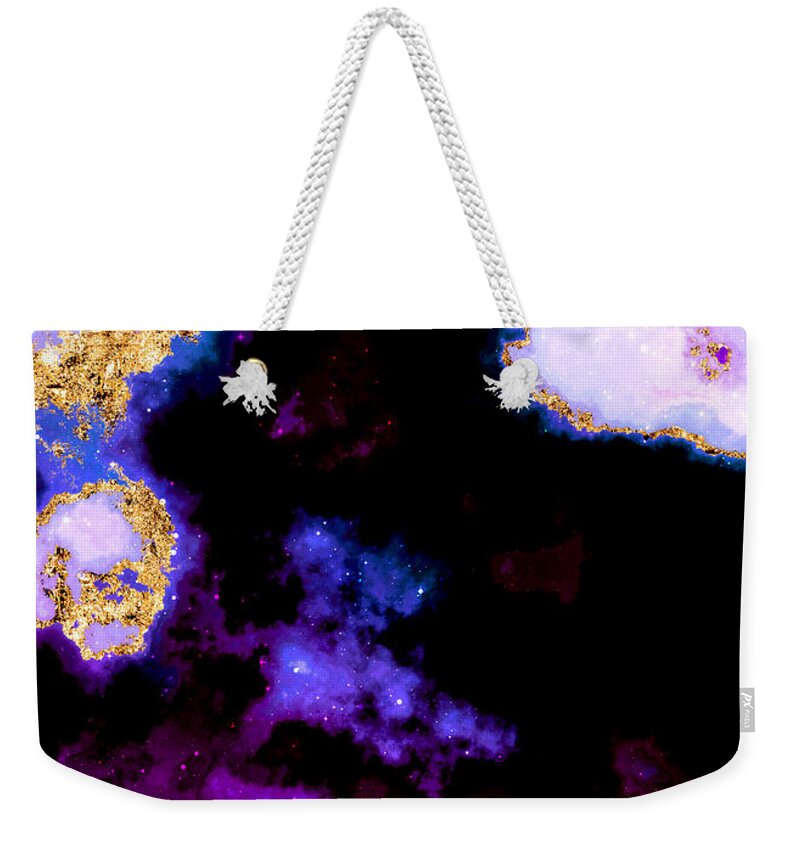 Holyrockarts Weekender Tote Bag featuring the mixed media 100 Starry Nebulas in Space Abstract Digital Painting 036 by Holy Rock Design