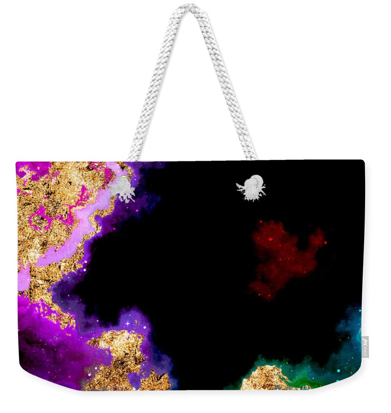 Holyrockarts Weekender Tote Bag featuring the mixed media 100 Starry Nebulas in Space Abstract Digital Painting 038 by Holy Rock Design