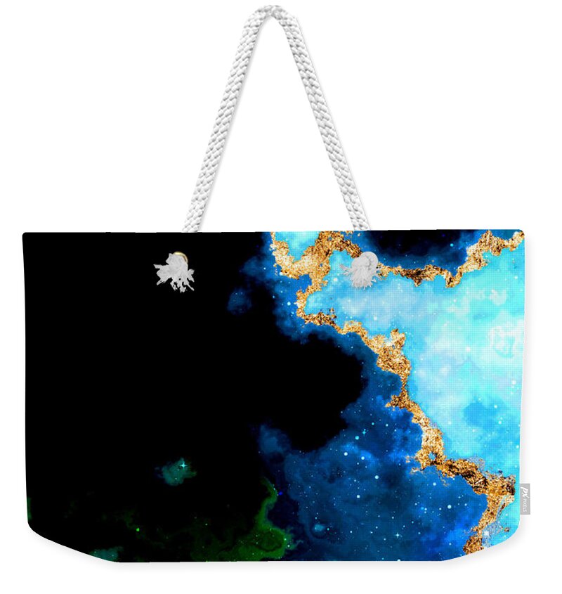 Holyrockarts Weekender Tote Bag featuring the mixed media 100 Starry Nebulas in Space Abstract Digital Painting 040 by Holy Rock Design