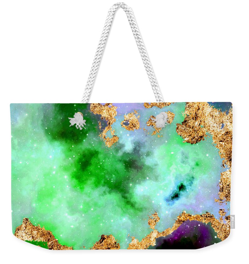 Holyrockarts Weekender Tote Bag featuring the mixed media 100 Starry Nebulas in Space Abstract Digital Painting 042 by Holy Rock Design