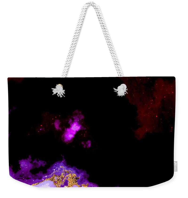 Holyrockarts Weekender Tote Bag featuring the mixed media 100 Starry Nebulas in Space Abstract Digital Painting 043 by Holy Rock Design