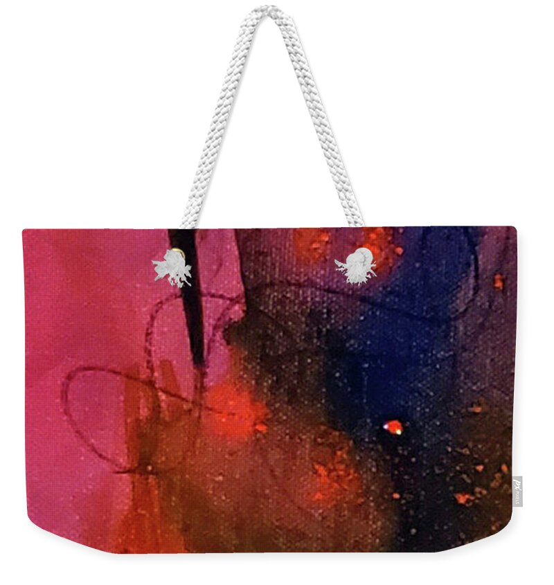 Abstract Weekender Tote Bag featuring the painting Untitled #11 by Karen Lillard