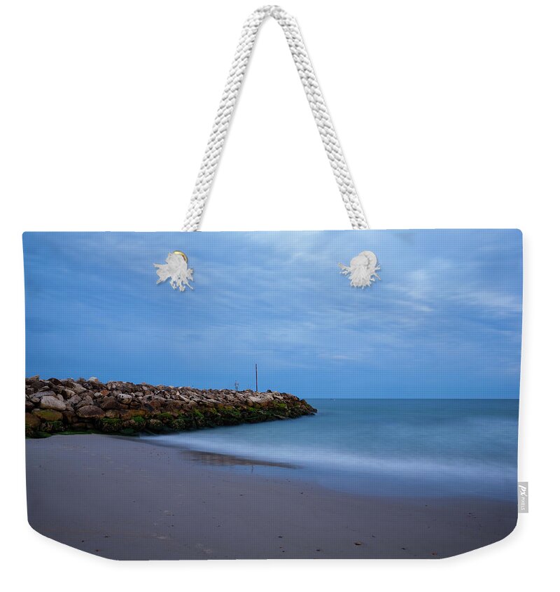 Highcliffe Weekender Tote Bag featuring the photograph Highcliffe Beach in Dorset #12 by Ian Middleton