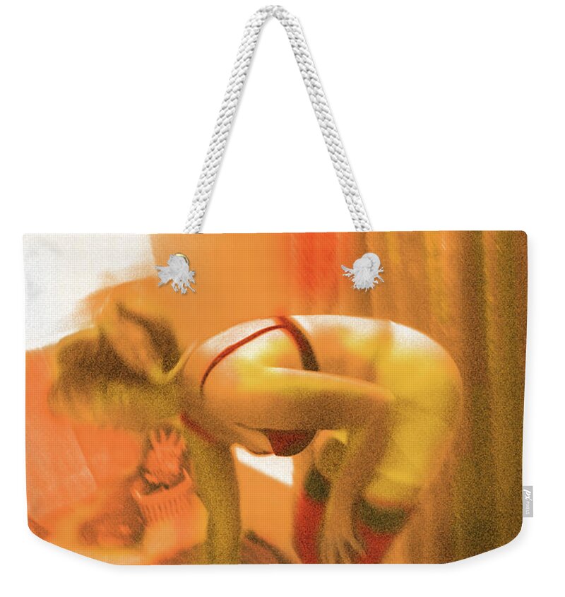 Tinted Bw Weekender Tote Bag featuring the digital art Tinted BW #16 by Bob Winberry