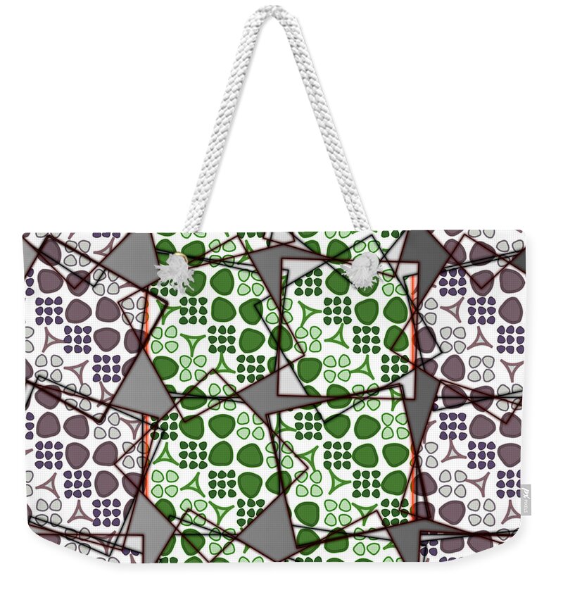 Green Weekender Tote Bag featuring the digital art 19.04.2023 - 01 #19042023 by Marko Sabotin