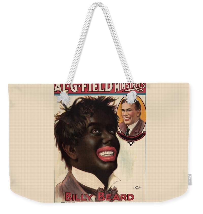 Americana Weekender Tote Bag featuring the digital art 1917 Party From The South Minstrel by Kim Kent