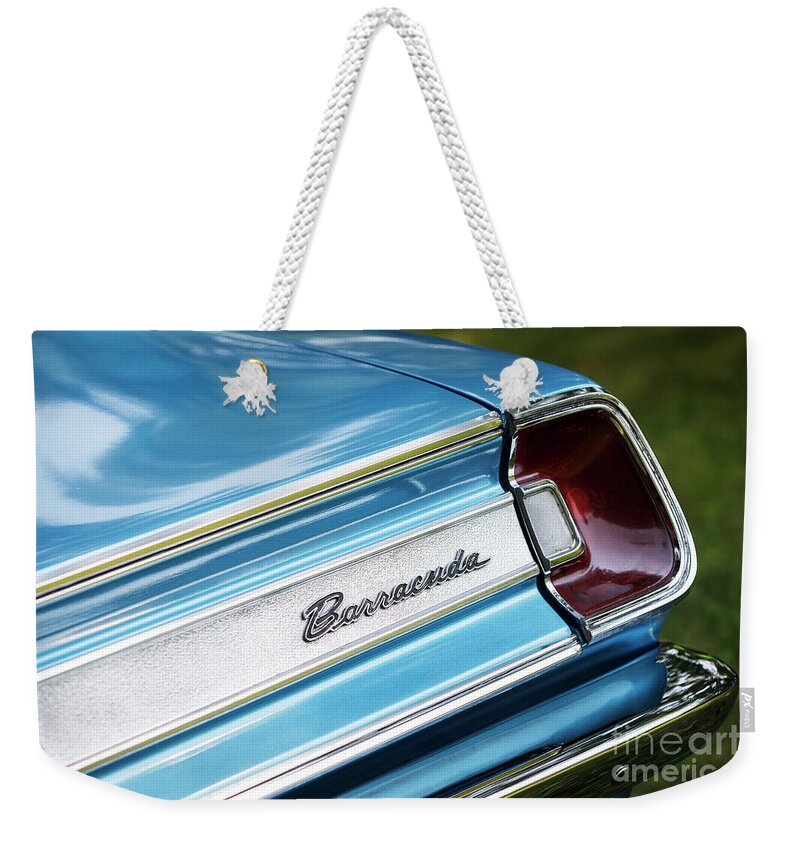 Automotive Weekender Tote Bag featuring the photograph 1967 Plymouth Barracuda by Dennis Hedberg