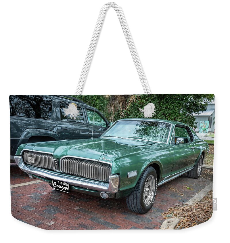 1968 Green Mercury Cougar Weekender Tote Bag featuring the photograph 1968 Mercury Cougar X107 by Rich Franco
