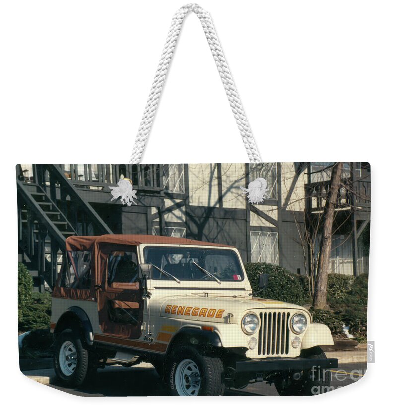 1984 Weekender Tote Bag featuring the photograph 1984 Jeep CJ7 Renegade by Dale Powell