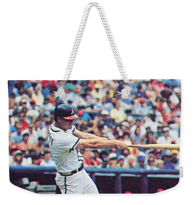 Atlanta Braves Weekender Tote Bag featuring the mixed media 1988 Atlanta Braves by Row One Brand