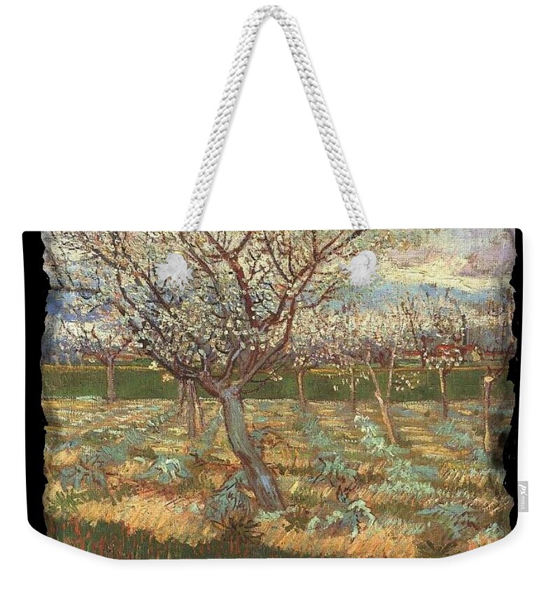 Vincent Weekender Tote Bag featuring the painting Apricot Trees In Blossom - VVG by The GYPSY and Mad Hatter