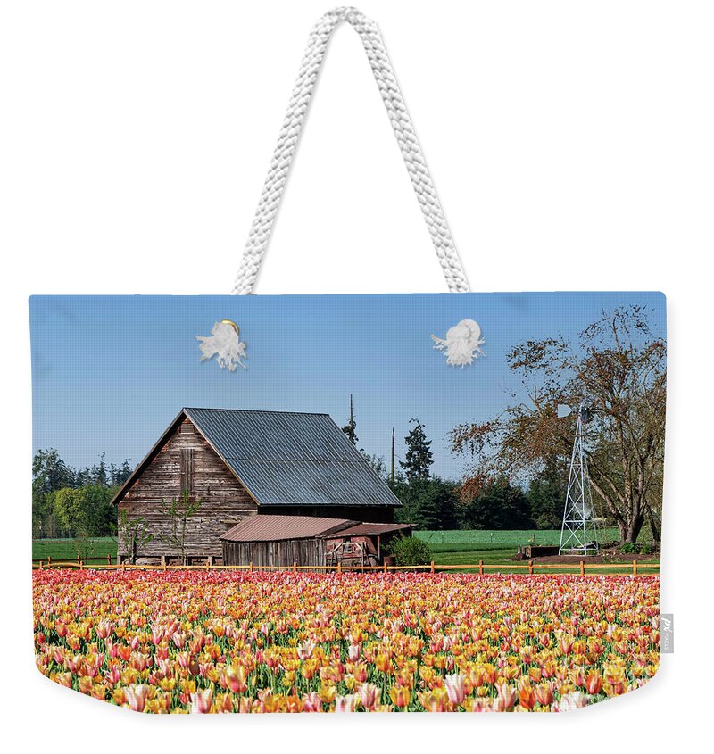 Tulips Weekender Tote Bag featuring the photograph Barn Tulips by Louise Magno