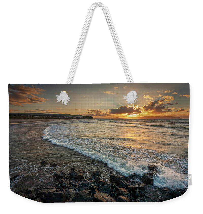 Ireland Weekender Tote Bag featuring the photograph Castlerock Sunset 2 by Nigel R Bell