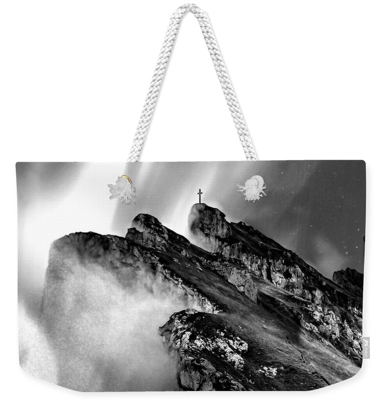 Fine Art Weekender Tote Bag featuring the photograph 2 Crosses, 1 Path by Sofie Conte