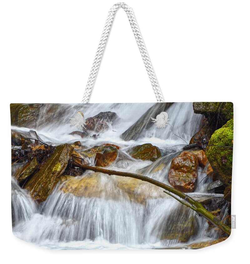 Waterfall Weekender Tote Bag featuring the photograph Falling Water by Phil Perkins